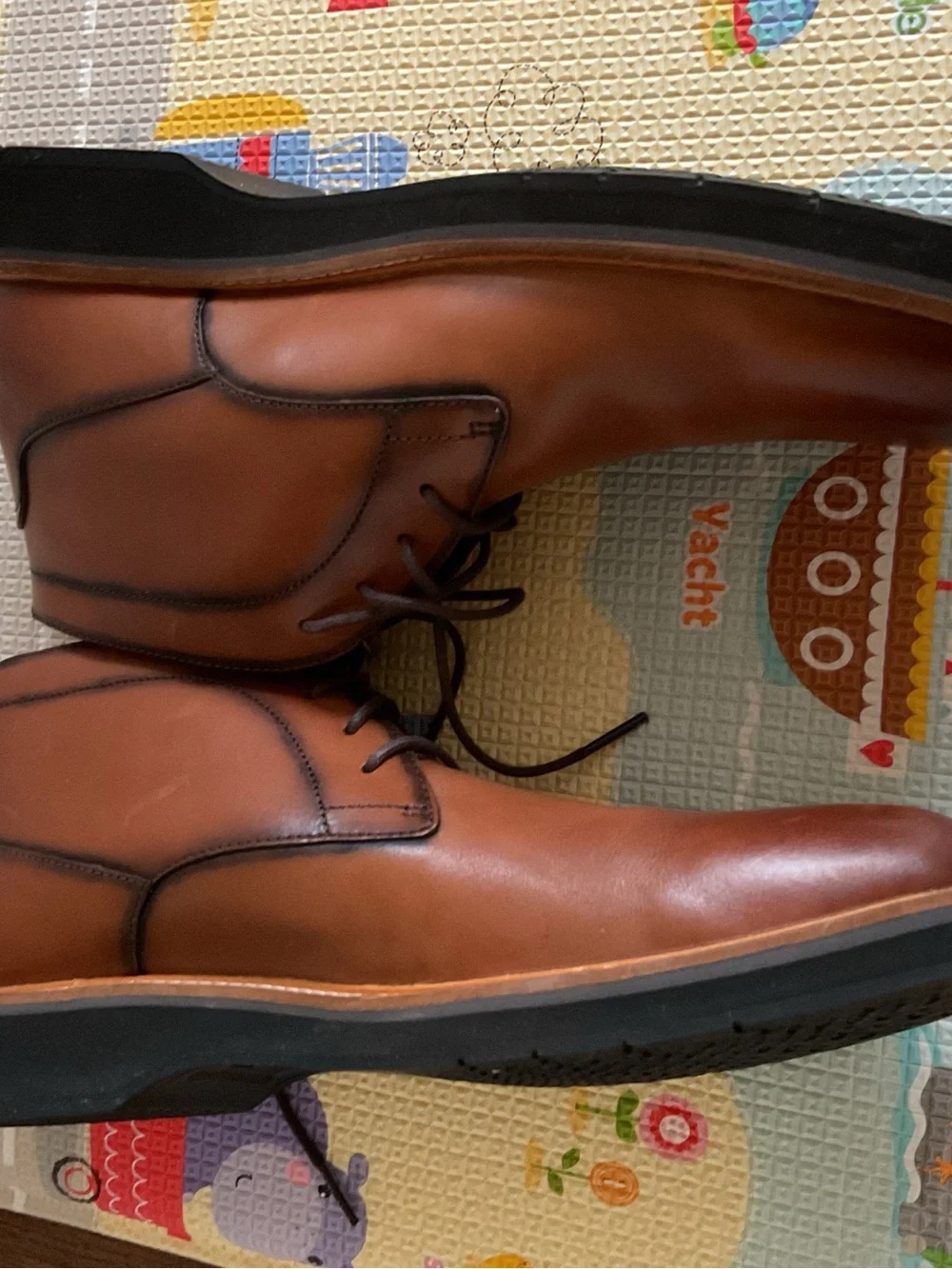 Cole haan grand 360 Men's Brown Leather Chukka Boots - Classic Casual Dress Shoe
